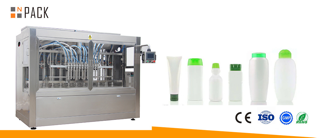 Npack Full Auto Chemical Product Shower Gel Bottle Filling Packaging Machine