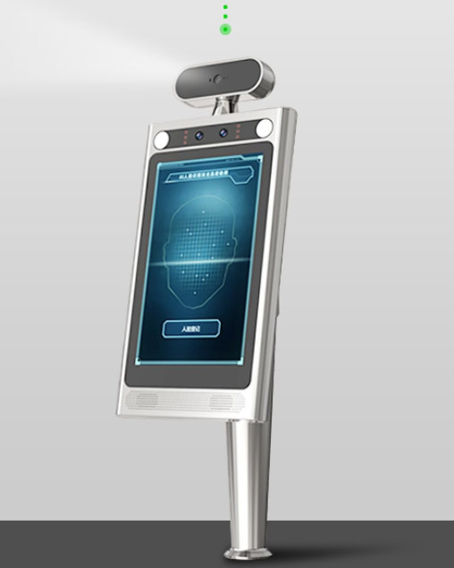 LCD Digital Signage Display Facial Recognition Infrared Thermometer For Entrance Exit