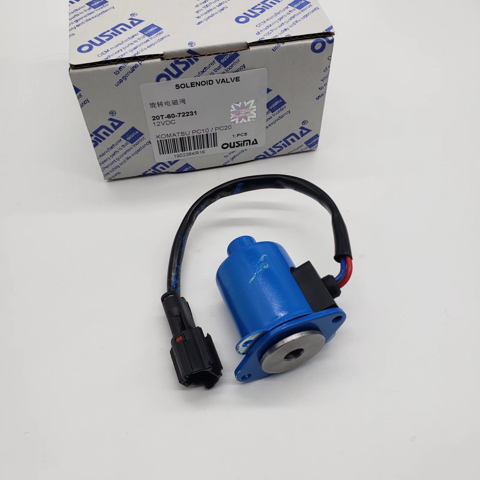 20T-60-72230 12V Excavator Solenoid Valve For Komatsu PC28UG-2 PC50UU-2 PC50UD-2 PC38UU-2 PC28UU-2 PC28UD-2