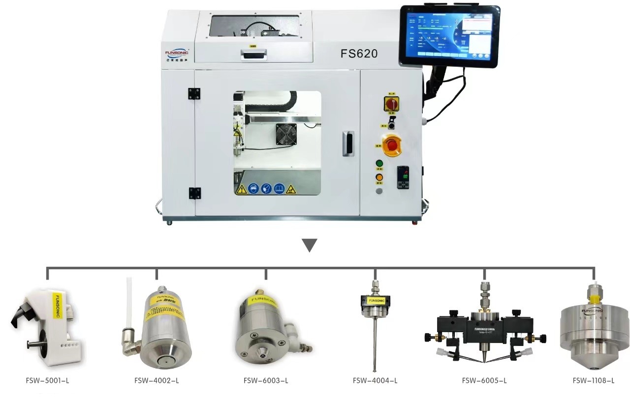 110khz Cyclone Cone Shaped Ultrasonic Spray Coating Nozzle Low Power