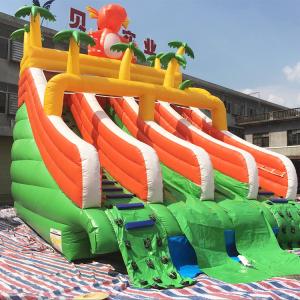 Commercial Inflatable Pool Slide Jungle Theme Water Slide With Swimming Pool