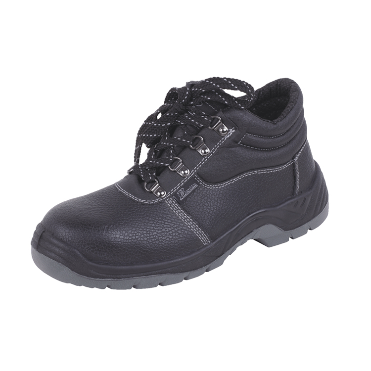 Euro37-47 Safety Shoes with High Heel Steel Toe and Sole Made of Buffalo Leather