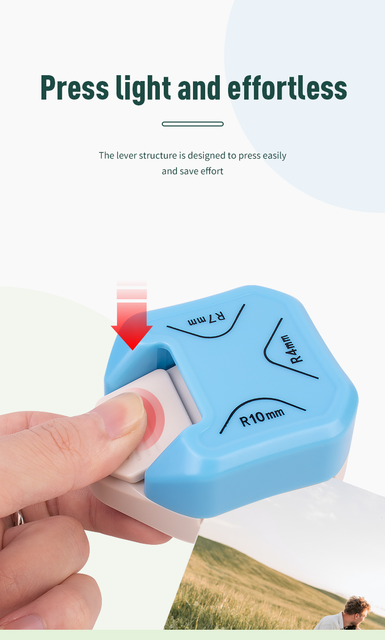 Customized Colorful Mini Paper Corner Hole Punch 3 in 1 for DIY Scrapbook Embellishments