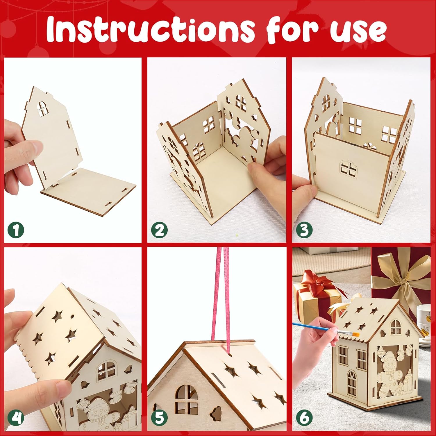 christmas houses decorations Christmas House Craft for Kids Wooden Christmas Cabin Craft Kits