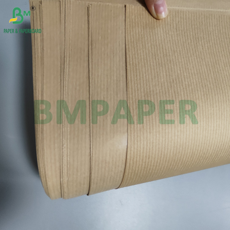 60gsm Ribbed Brown Craft Paper For Gift Wrapping Tear Resistant 70 x 100cm