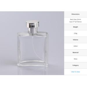  20ml 50ml 100ml Men atomizer Perfume Bottle clear glass sliver or gold cap Manufactures