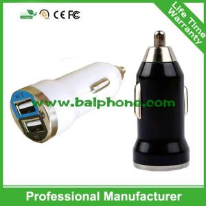 China Car charger adapter mini bullet dual USB 2-port for all USB chareable devices on sale
