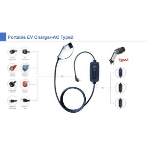 IEC62196-2 mode2 charger 7kw single phase fixed current OLCD display portable ev
