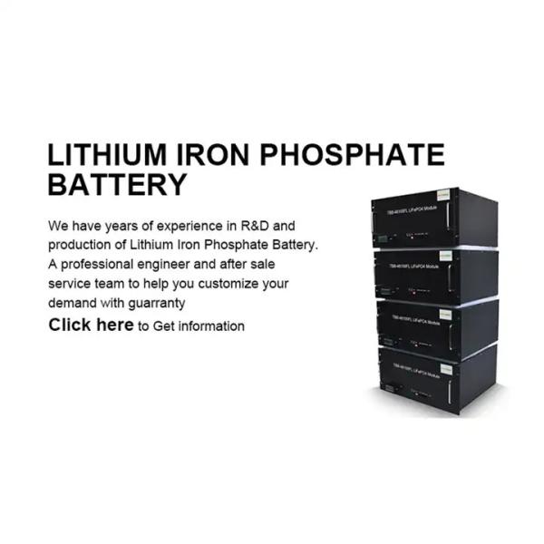 48V 100Ah LiFePO4 Battery for Solar Systems with 40V Discharging Cut-off Voltage