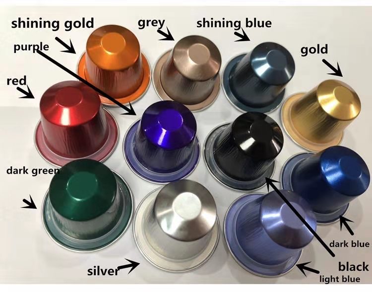 Recyclable Empty Food Grade Aluminum 37mm 6g Nespresso Coffee Capsules