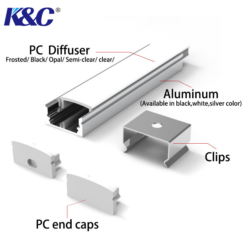 LED Corner Aluminium Profile Lights Cabinet Lamp Led Strip Light Channel Aluminium Extrusion Housing Channel