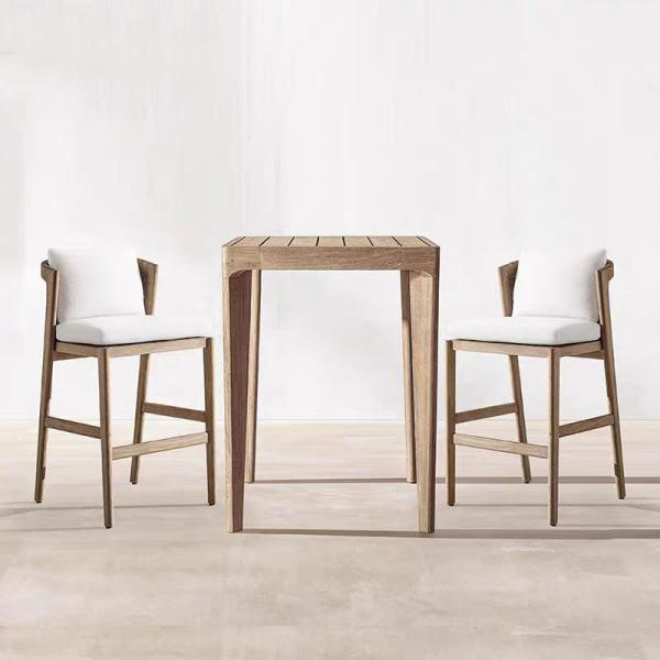 Modern Outdoor Furniture Dining Teak Garden Chair Home Patio Bar Chair Rattan