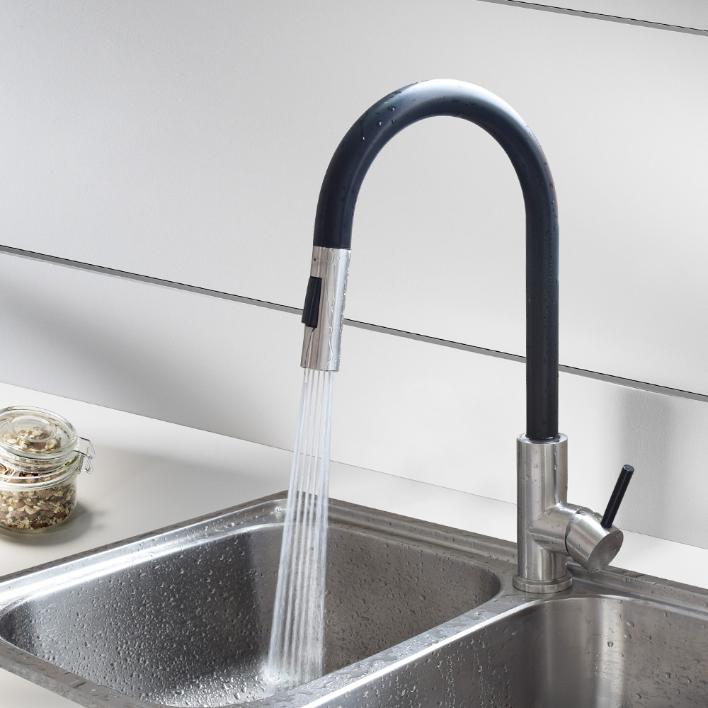 Nano black color mixer Steel 304/316 material Kitchen tap Modern Shower Water Ways Kitchen faucet