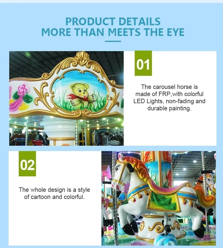 Amusement Park Kids Arcade Machine Children Merry Go Round Small Carousel