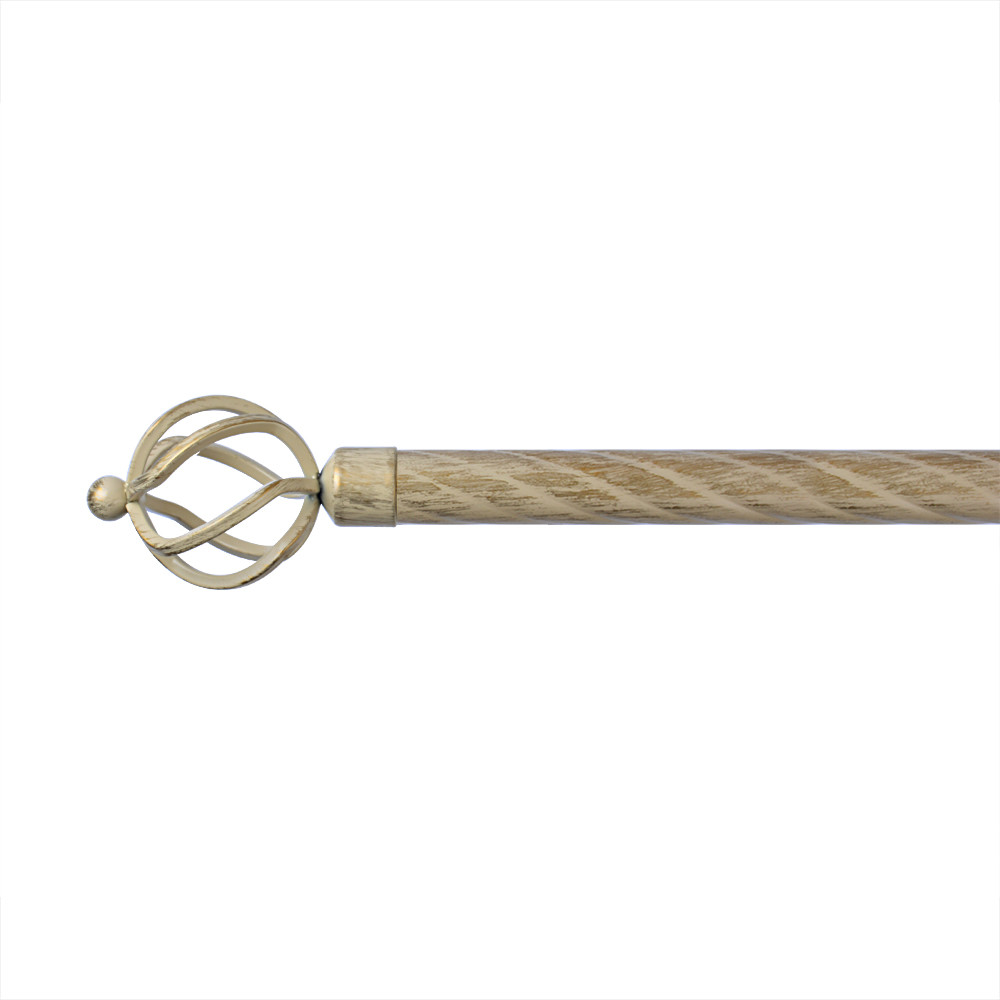 28mm diameter metal curtain rods with Beige sweeping gold color for living room
