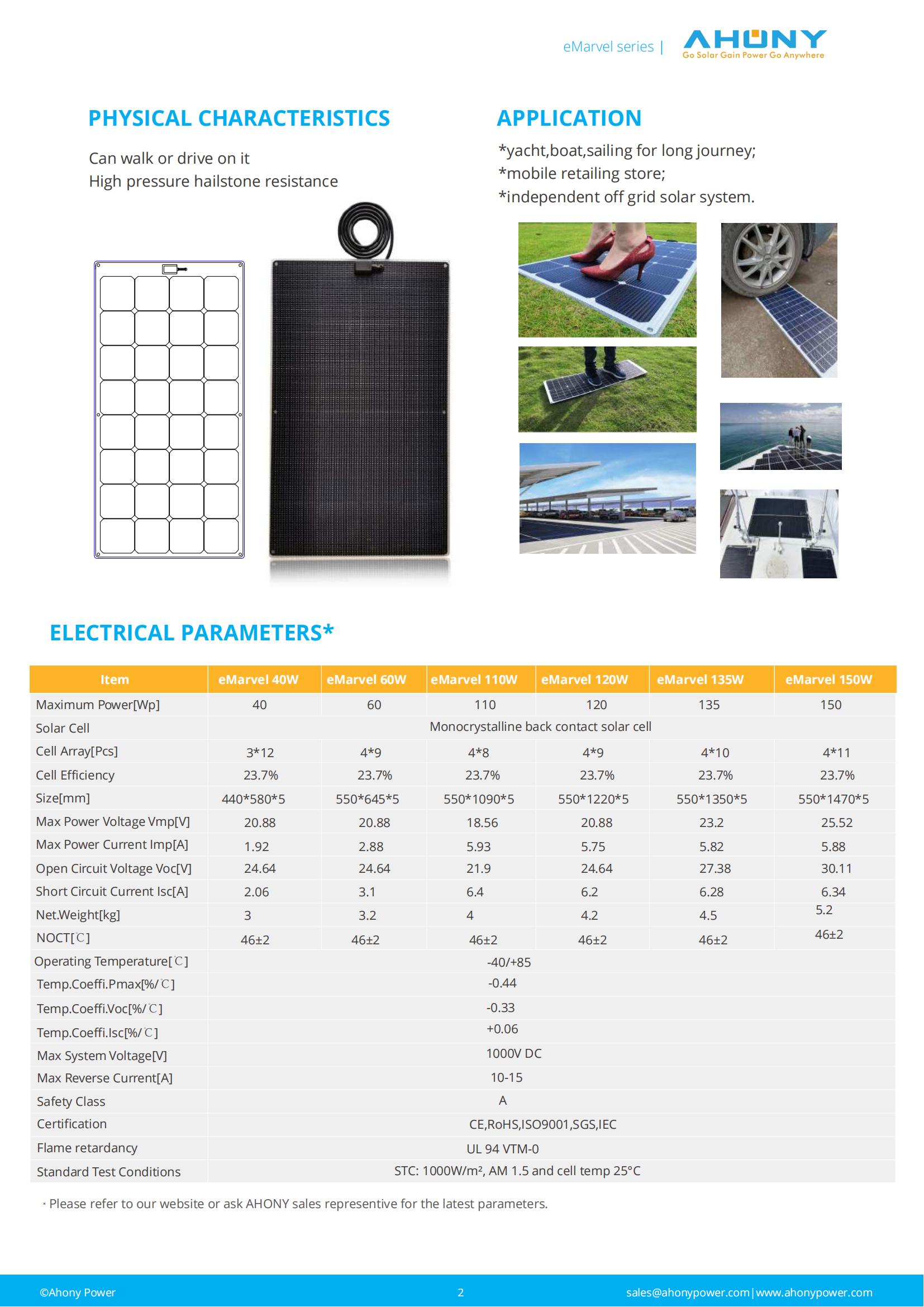 Waterproof Solar Energy Panel Walkable Mono 190 Watt Solar Panel For Rv