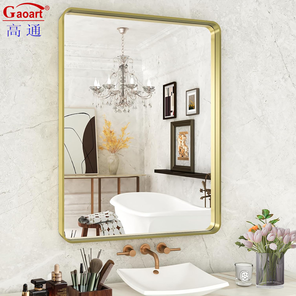 Wall-Mounted Aluminium Stick Mirror Huge Metal Bath Dressing Framed White for Home Deco