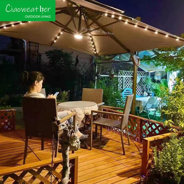 Waterproof Polyester Fabric Garden Umbrella Parasol for Outdoor in Luxury