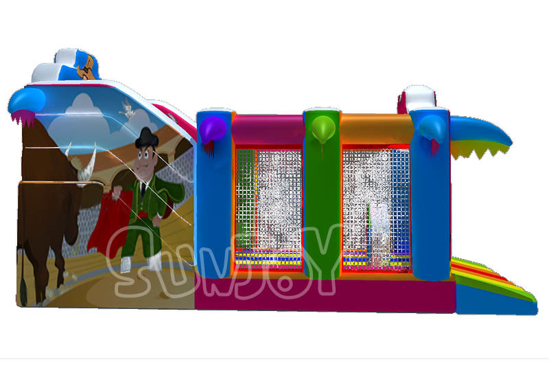 Bullfighting Combo Inflatable Play Park With Obstacle Course