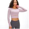 Buy cheap Padded Hot Hollow Sports Long Sleeve Yoga Shirt Gym Plain Crop Top Womens from wholesalers