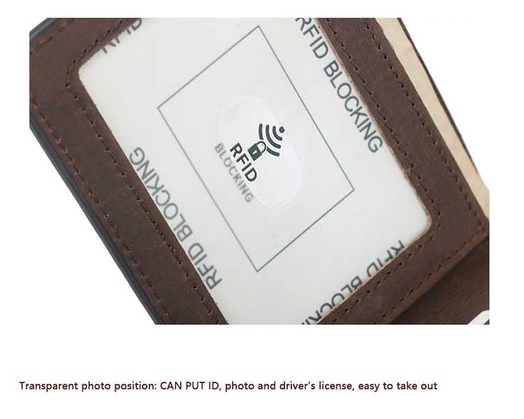 Black Coffee Credit Card Bank Cardholder with RFID Blocking and Crazy Horse Leather