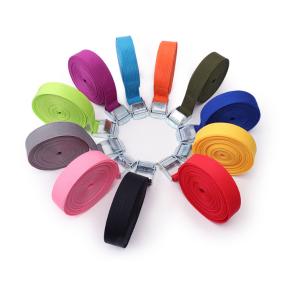 2.5cm Elastic Hook And Loo Metal Buckle Polyester Heavy Duty Elastic Loop