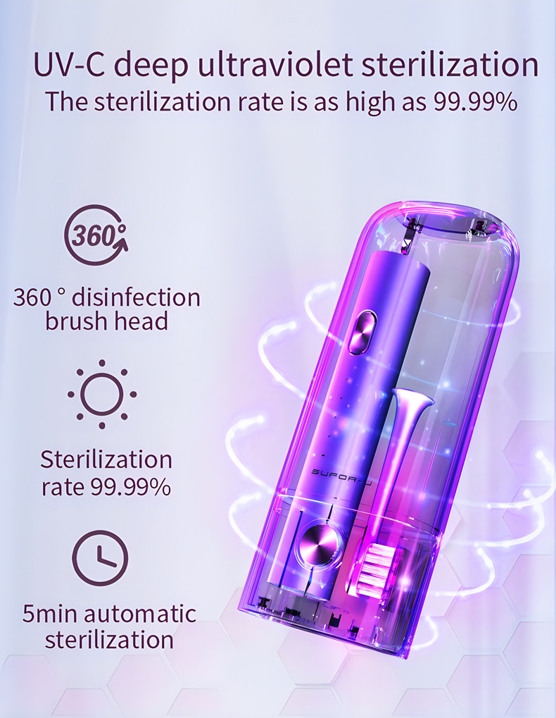 Professional Sonic Electric Toothbrush With UV 360 Disinfection Cup And Travel Case