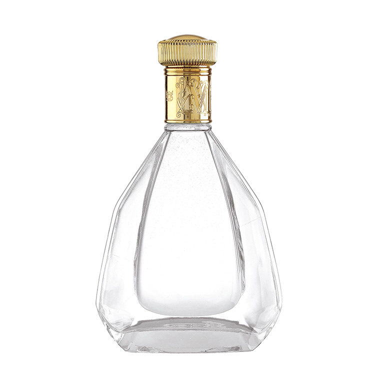 Super Flint Glass Brandy Liquor Bottle with Customizable Corks and Base Material