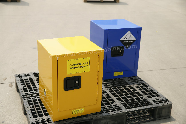 Stainless Steel Iron Coated Flammable Yellow Powder Chemical Storage Cabinets For Laboratory / Bench Top