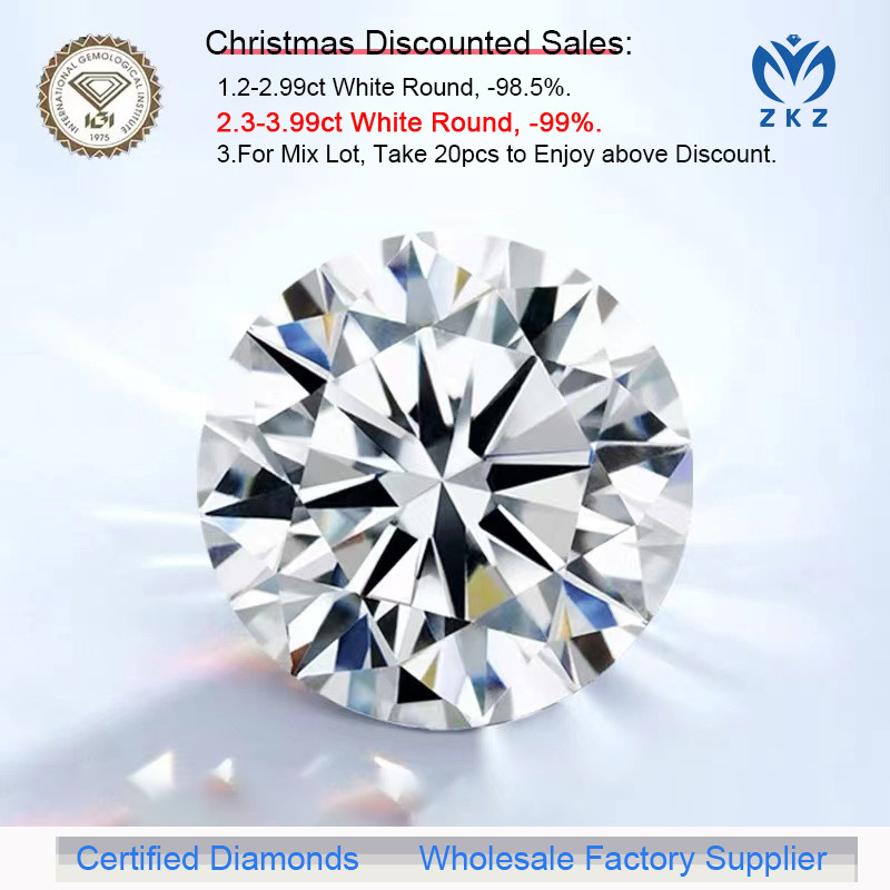 High Quality 3CT D Color VS Clarity Radiant Shape Lab CVD Diamond GIA Certified