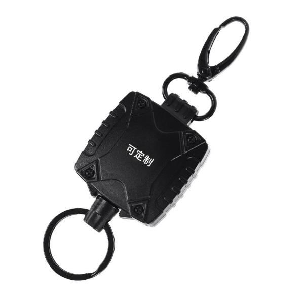Deyi Badge Reel Heavy Duty Metal Retractable Keychain Outdoor Black 6862