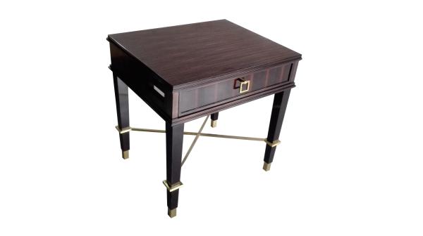 Ebony wood veneer dark finish wooden 5-star hotel night stand,hotel bedside