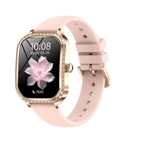 MK88 Ladies Diamond Smart Watch Health Monitor BT Call Blood Oxygen Smartwatch
