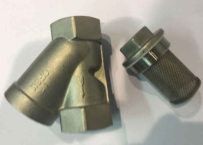 304 NPT 800WOG Screwed End Stainless Steel Y Strainer CF8 / CF8M easy clean mesh filter Y Type Strainer