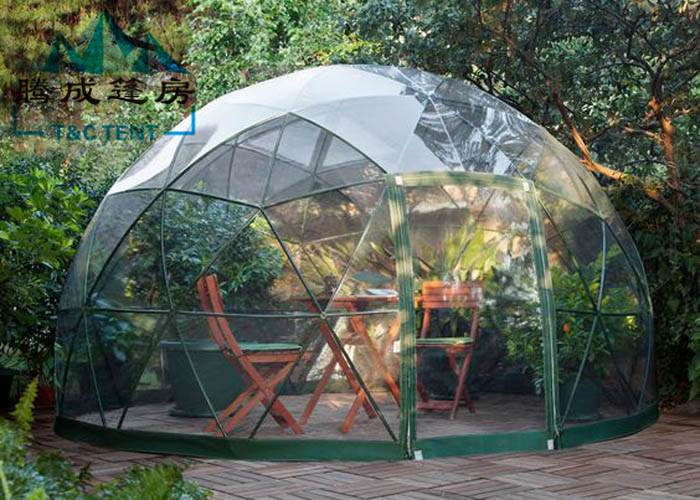 Outside Geodesic Dome Shelter Grassland And Earth Land Ground Situation