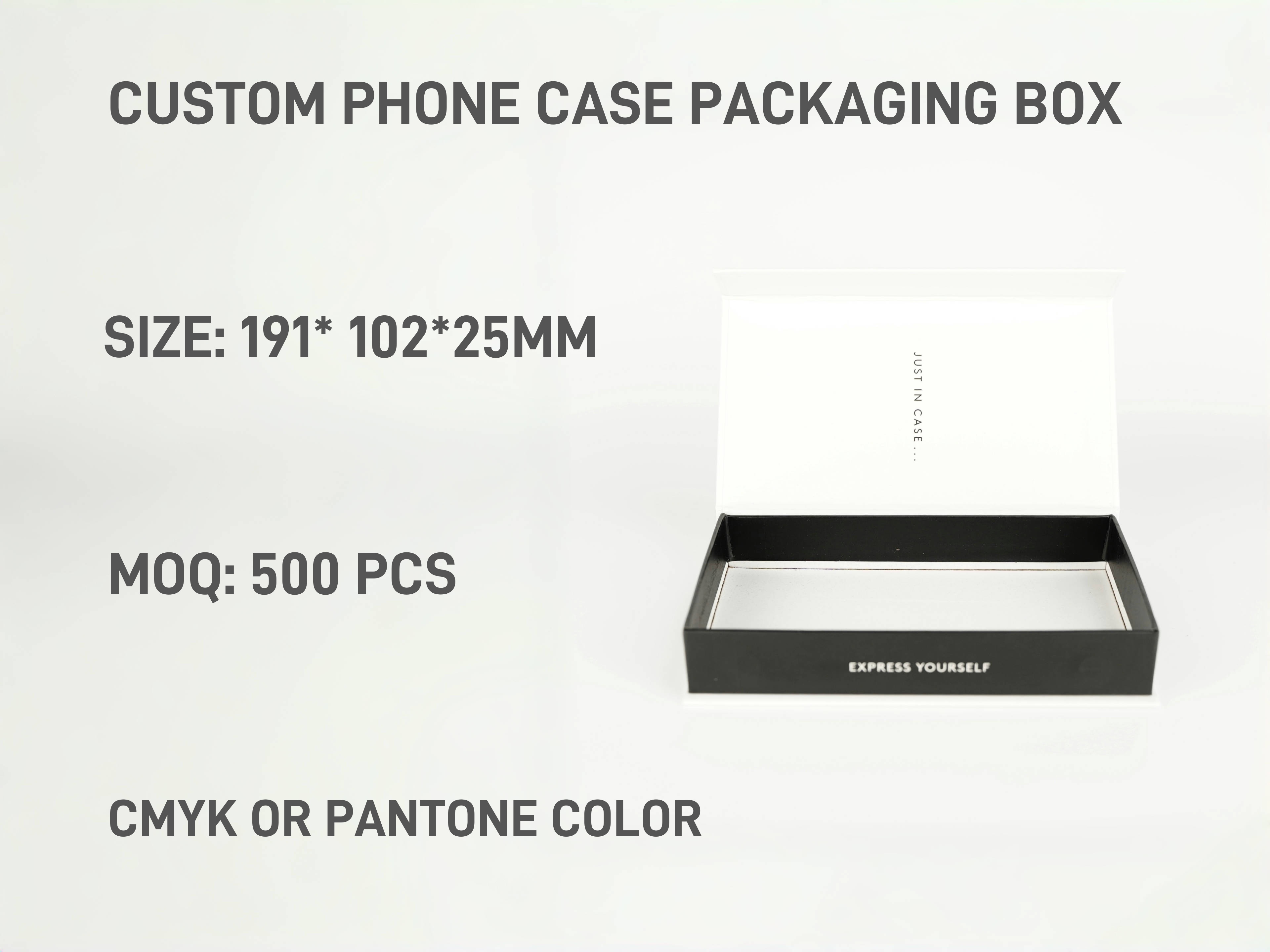 Custom Flip Rigid Cardboard Paper Boxes , Mobile Phone Case Packaging Gift Box With Magnetic Lid