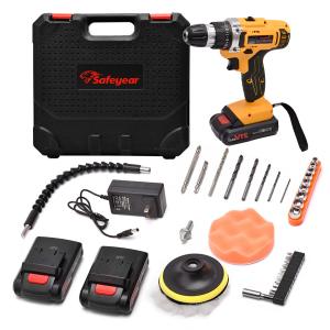 21Volt Cordless Power Tools Combo Kits 41PCS Lithium Ion Battery Operated Drill