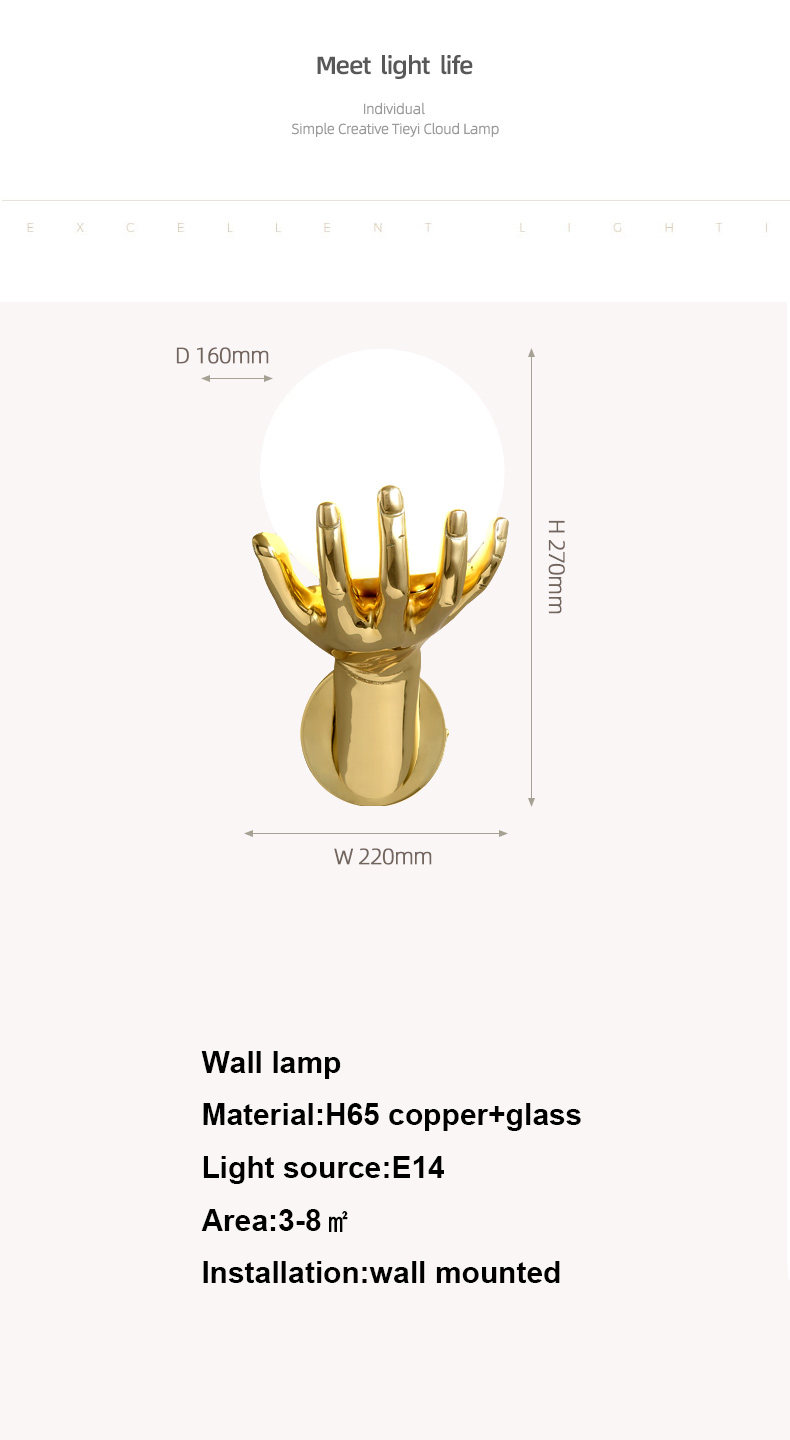 Modern Bedroom corridor Wall Lamp Luxury Living room Art Designer Creative ackground Wall Lamp(WH-OR-255)