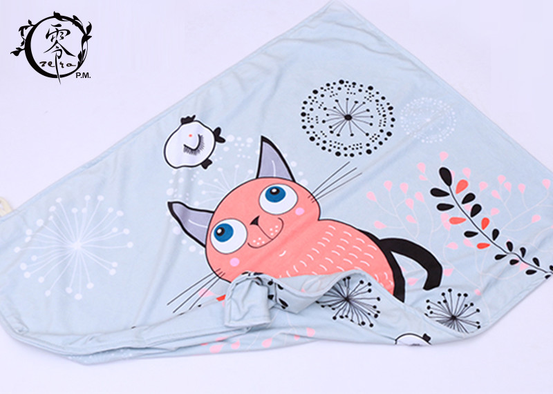 Lovely Cartoon Cat Velvet Fleece Blanket Soft Warm Fuzzy Lightweight Cozy For Sofa
