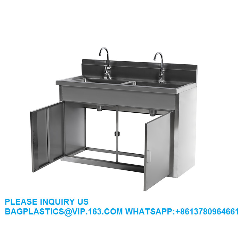 Lab Furniture Supplies Laboratory Stainless Steel Double Faucet Sink Cabinet Morgue Equipment Postmortem Examinatio