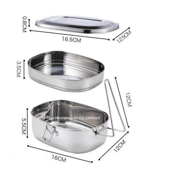 730ML Outdoor hiking camping stainless steel portable food container stainless