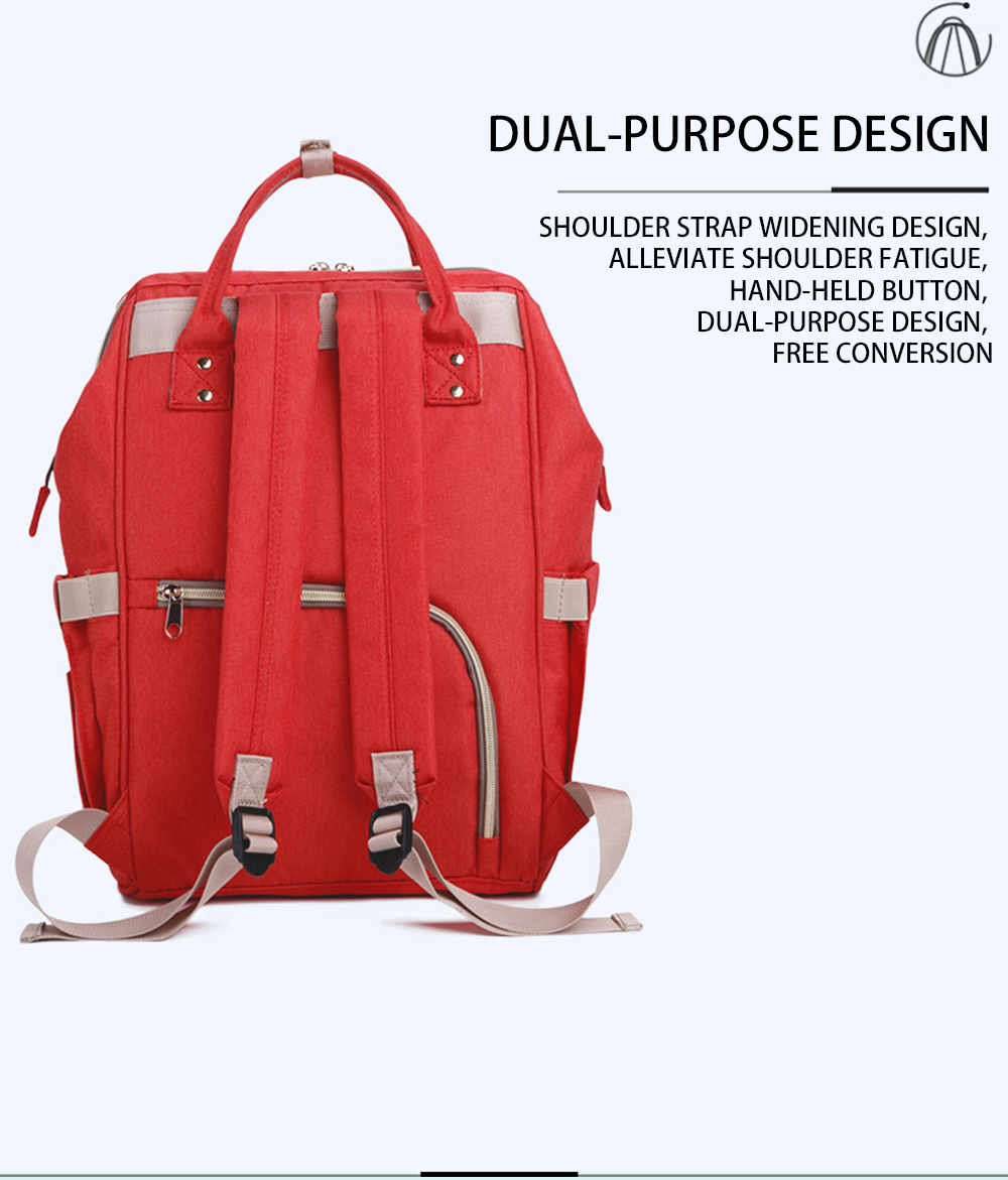 Water Resistant Red 17L Changing Bag Backpack Large Capacity 0.55kg