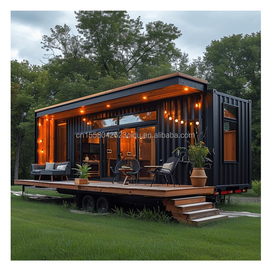50/75/100mm Wave Sandwich Panel Wall EU Modern Design Steel Structure Building for Log Hotels or Mobile Little House Prefabricated Home