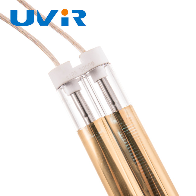 2500w Medium Wave Straight Infrared Light 415v Gold Plated Heating Tube