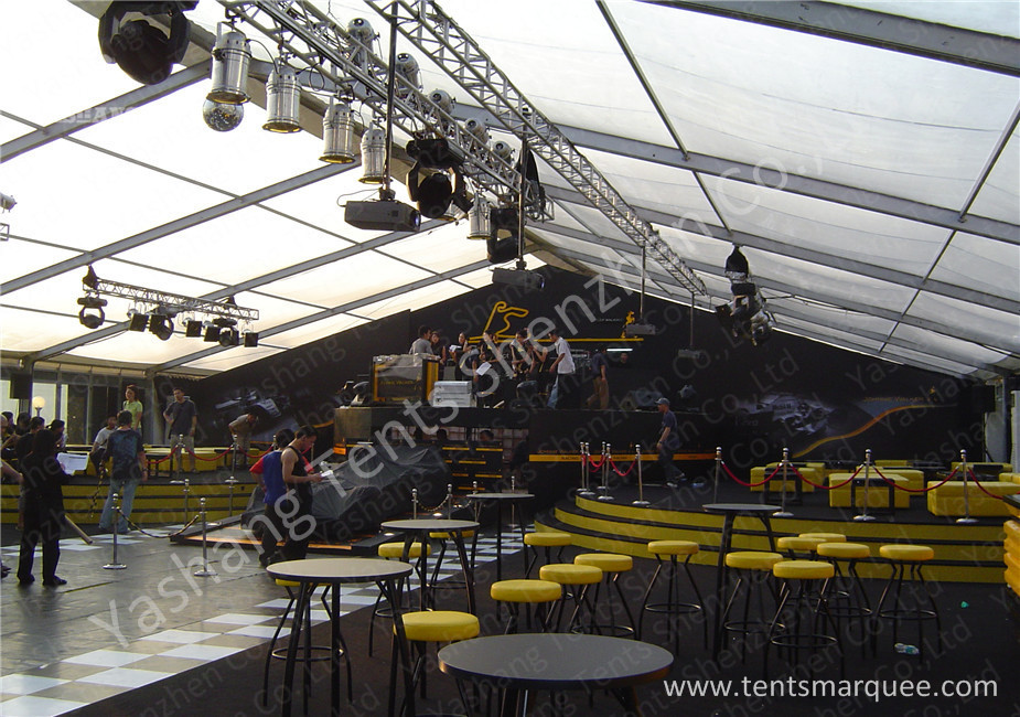 Lighting Stand Aluminum Alloy Frame waterproof outdoor tent 20m Span White PVC Fabric Cover