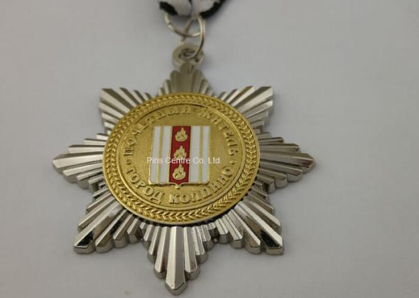 Multi Color Die Cast Medals , Antique Basketball Or Hockey Enamel Graduation