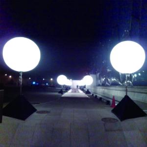 Attractive lighting inflatable planets /inflatable PVC LED hanging full printing