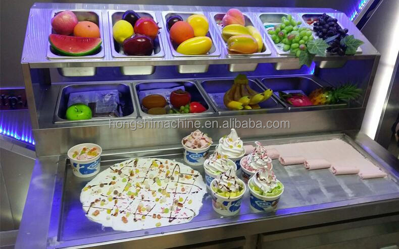 Stainless steel double square pan fried ice cream roll machine Commercial flat pan fry ice cream roll machine