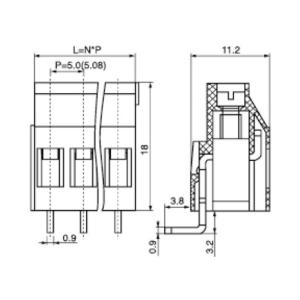 Pluggable Type 180 Angle Dinkle Plug In Terminal Blocks For Alarm Security