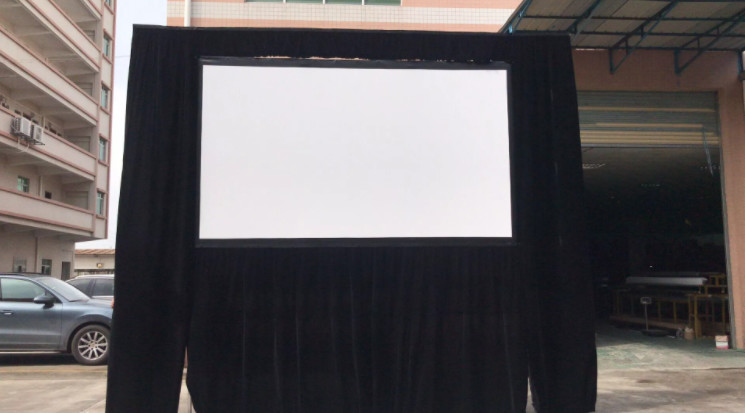 FCC ROHS Front And Rear Projector Screen Fast Folding Soft Fabric